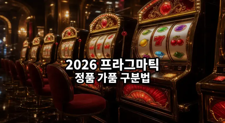 2026 온라인 슬롯 프라그마틱 정품 가품 구분하는 방법