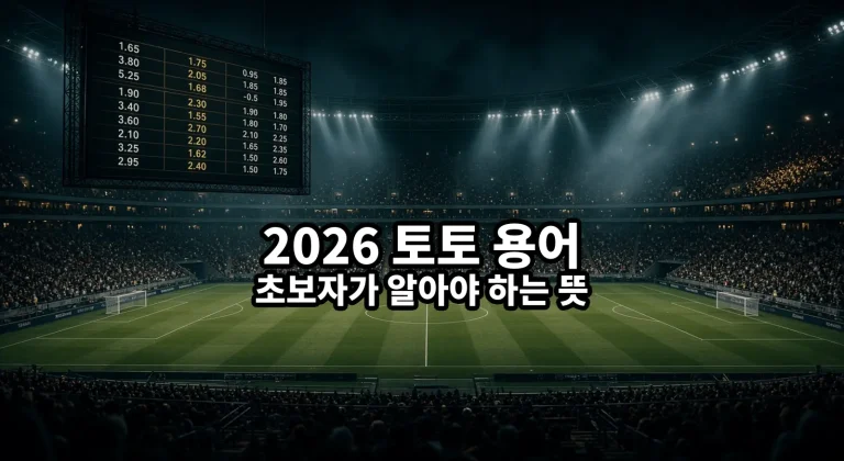 2026 토토 용어 초보자가 알아야 하는 뜻 완벽 정리